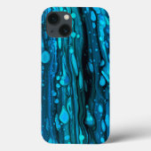 Blauwe druppels Acrylkleurstof Abstracte vloeibaar Case-Mate iPhone Case (Achterkant)
