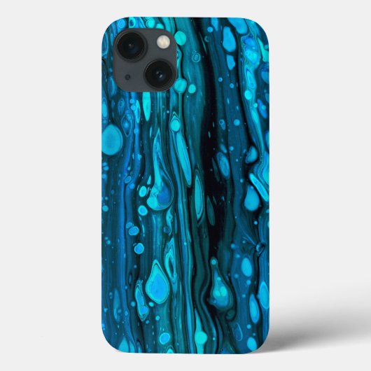 Blauwe druppels Acrylkleurstof Abstracte vloeibaar Case-Mate iPhone Case (Achterkant)
