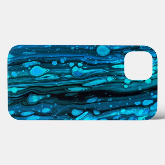 Blauwe druppels Acrylkleurstof Abstracte vloeibaar Case-Mate iPhone Case (Achterkant (horizontaal))