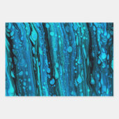 Blauwe druppels Acrylkleurstof Abstracte vloeibaar Inpakpapier Vel (Voorkant 2)