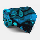 Blauwe druppels Acrylkleurstof Abstracte vloeibaar Stropdas (Opgerold)