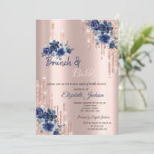 Blauwe druppels, brunch en bubbelbaar Vrijgezellen Kaart (Staand voorkant)