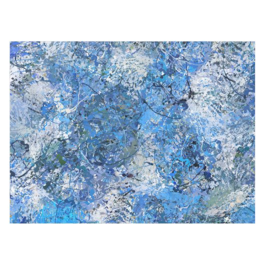 Blauwe druppels onthouding tafelkleed (Voorkant (Horizontaal))