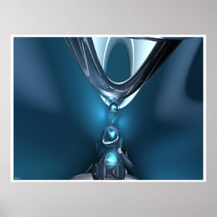 Blauwe druppels poster