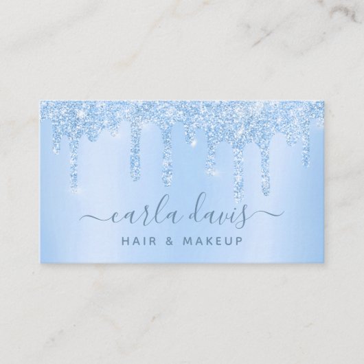 Blauwe druppels, salon Makeup artiest Visitekaartje (Voorkant)