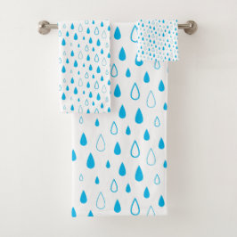 Blauwe druppels water Minimalistische Modern. Bad Handdoek