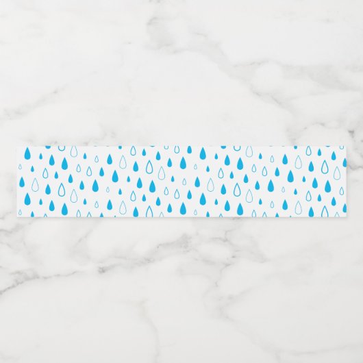 Blauwe druppels. waterfles etiket (Enkel label)