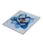 Blauwe Dubbele Magnolia Ceramische Tegel Tegeltje (Zijkant)