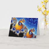 Blauwe Dubbele Spiraalvormige Fractal van Kaart (Gele Bloem)