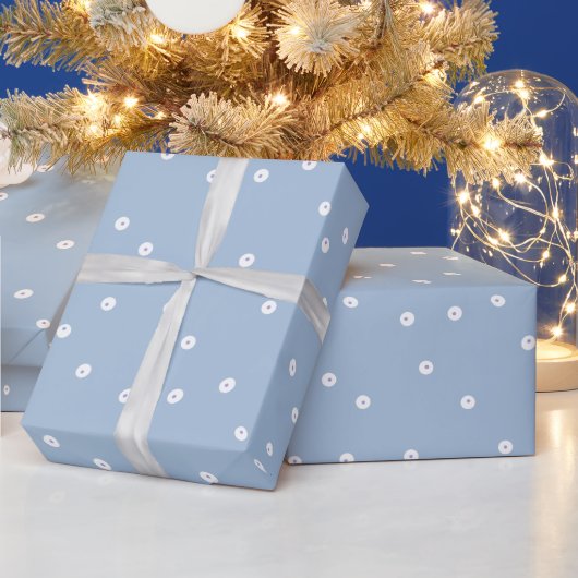 Blauwe dubbele Stippen Cadeaupapier (Feestdagen)