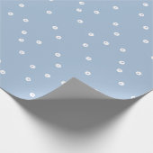 Blauwe dubbele Stippen Cadeaupapier (Hoek)