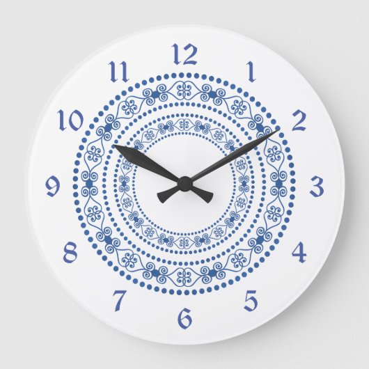 Blauwe dubbelhartgrens grote klok (Voorkant)