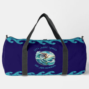 Blauwe Duffeltas met Mermaid Design Plunjezak