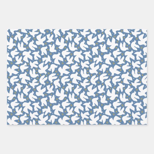 Blauwe Duif Chanoeka Ster van David Wrapping Paper (Voorkant 2)