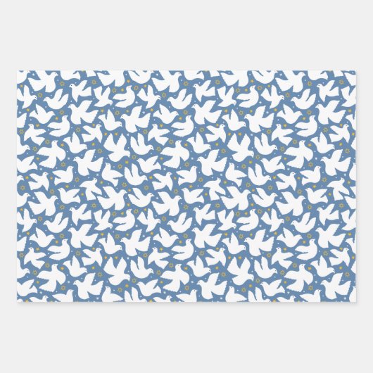 Blauwe Duif Chanoeka Ster van David Wrapping Paper (Voorkant)