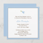 Blauwe Duif Doop/Doop Uitnodiging (Voorkant / Achterkant)