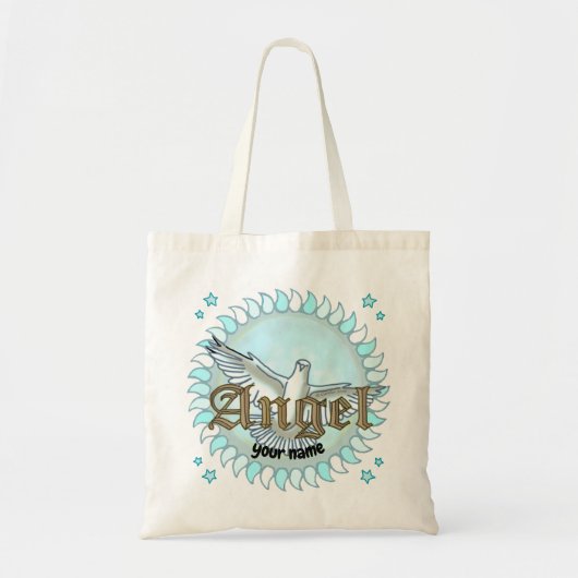 Blauwe Duif engel boodschappentas Tote Bag (Voorkant)