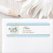 Blauwe duif retour adreslabel etiket (Insitu)