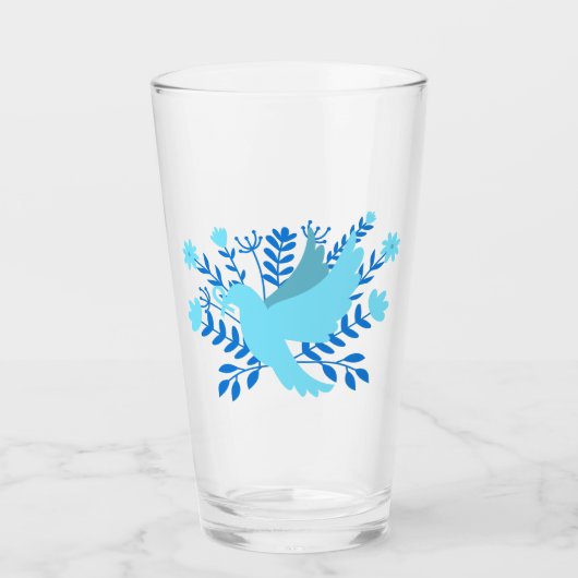 Blauwe duif van de vrede glas (Voorkant)