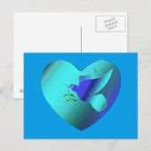 Blauwe duif van het hemelhart briefkaart (Voorkant / Achterkant)