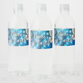 Blauwe Duif Vrede Kerstmis Waterfles Etiket