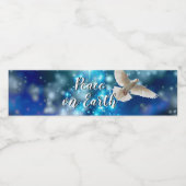 Blauwe Duif Vrede Kerstmis Waterfles Etiket (Enkel label)