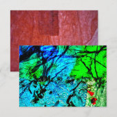Blauwe duisternis abstracte uitnodiging,Abstract b Kaart (Voorkant / Achterkant)