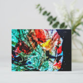 Blauwe duisternis abstracte uitnodiging, Abstract Kaart (Staand voorkant)