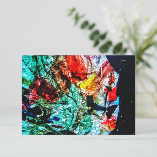 Blauwe duisternis abstracte uitnodiging, Abstract  Kaart (Staand voorkant)