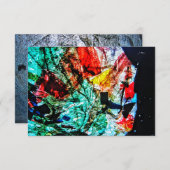 Blauwe duisternis abstracte uitnodiging, Abstract Kaart (Voorkant / Achterkant)