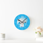 Blauwe Duitse Dog Ronde Klok (Huis)