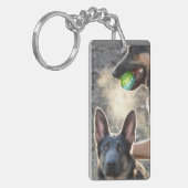 Blauwe Duitse herders aan het spelen Sleutelhanger (Voorkant Links)