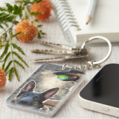 Blauwe Duitse herders aan het spelen Sleutelhanger (Voorkant Rechts)