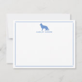 Blauwe Duitse herdershond Modern Border Stationery Notitiekaartje (Voorkant)