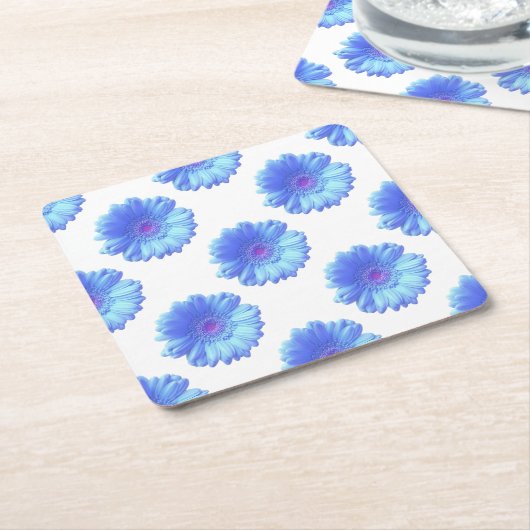 Blauwe duitvis kartonnen onderzetters (Schuin)