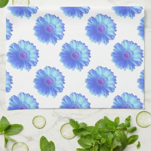 Blauwe duitvis theedoek (Gevouwen)