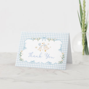 Blauwe Dwaas Gans Jongen Baby Shower Bedankkaart