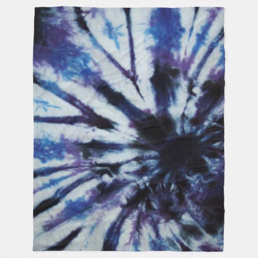 Blauwe dwarreldas kleurstof fleece deken (Voorkant)
