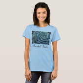 Blauwe echeveria dames T-shirt (Voorkant volledig)