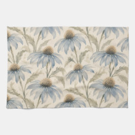 Blauwe Echinacea Waterverf Servetten - Cottage Tui Theedoek
