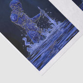 Blauwe Edele Ridder met Zwaard Decoupage R&L 150 Tissuepapier (Detail)