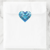 Blauwe Edelsteen Hart Sticker (Tas)