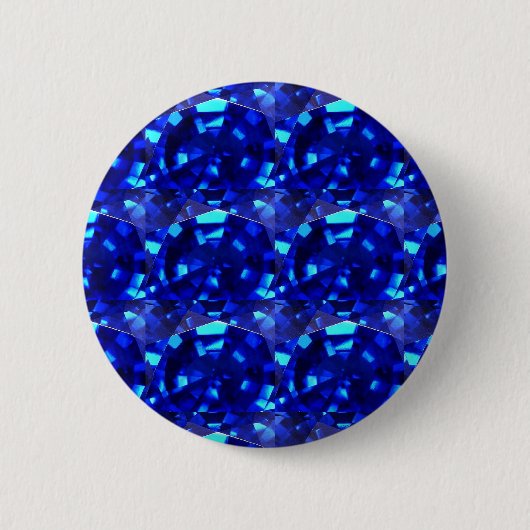 blauwe edelsteen ronde button 5,7 cm (Voorkant)