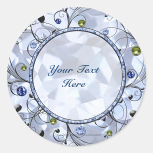 Blauwe Edelsteen Ronde Sticker