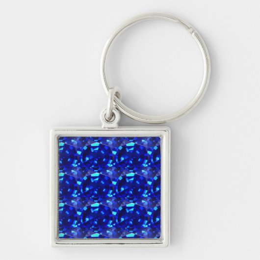 blauwe edelsteen sleutelhanger (Voorkant)