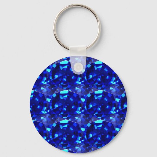 blauwe edelsteen sleutelhanger (Voorkant)