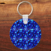 blauwe edelsteen sleutelhanger (Voorkant)