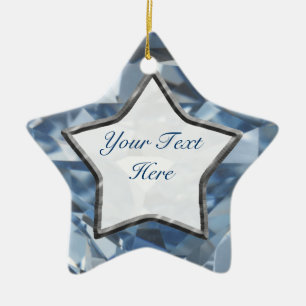 Blauwe Edelsteen Ster Keramisch Ornament