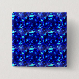 blauwe edelsteen vierkante button 5,1 cm