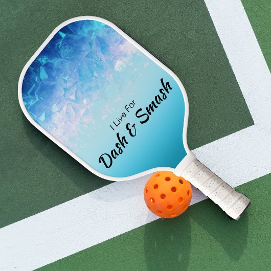 Blauwe Edelstenen Glanzende Ombre Dash & Smash Pickleball Paddle